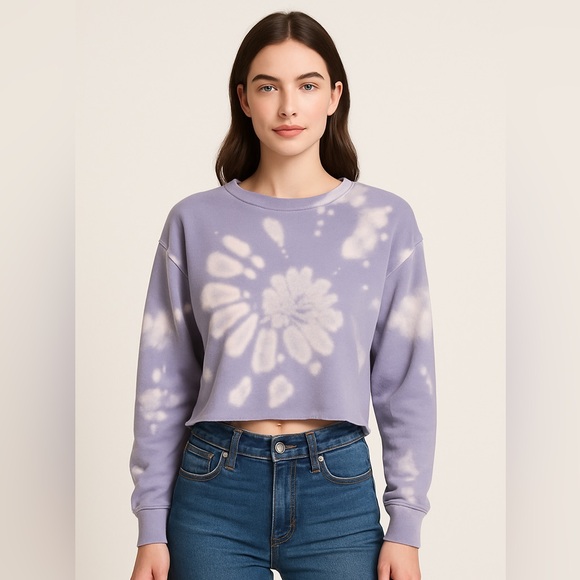 Vintage Havana Tops - Vintage Havana Purple Tie-Dye Cropped Sweatshirt Women’s Medium